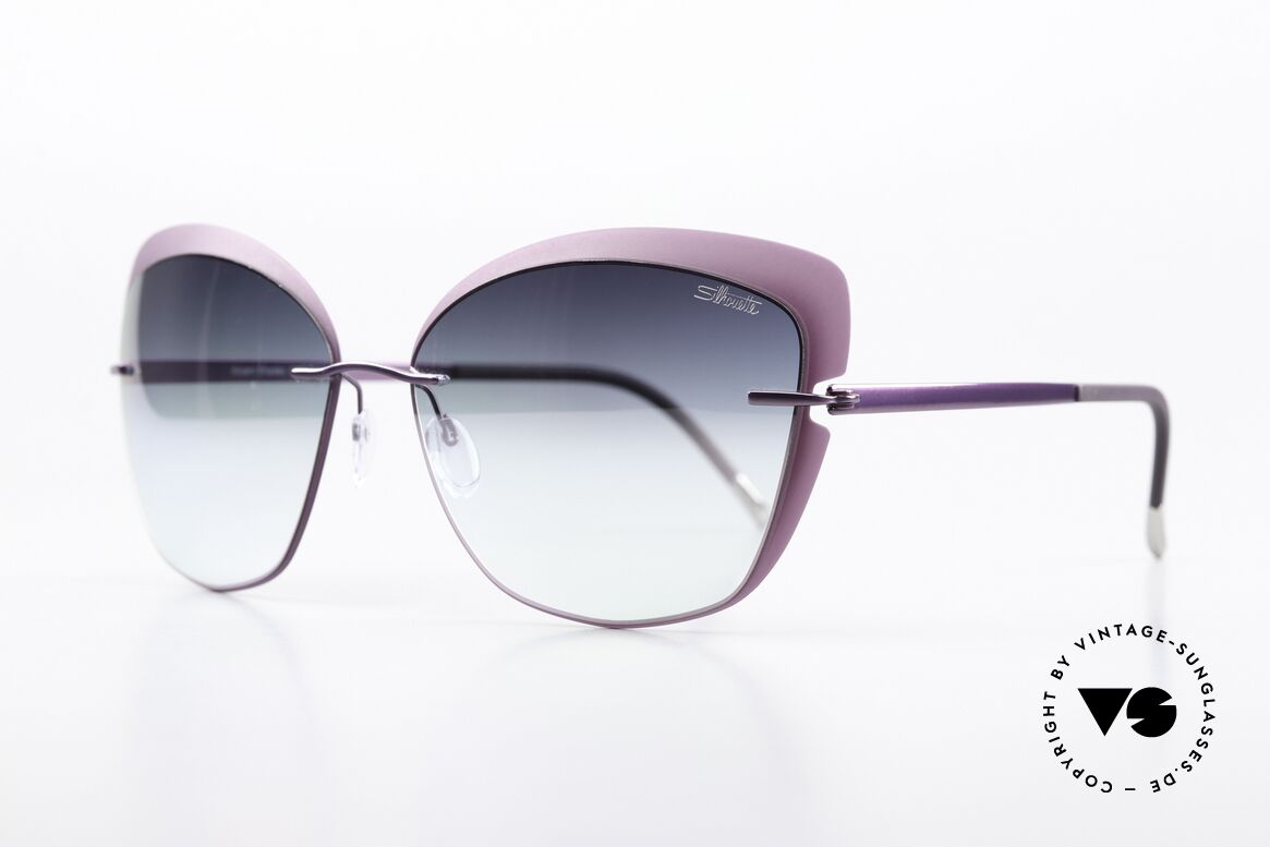 Silhouette 8166 With Mirrored Sun Lenses, lightweight, minimalist sunglasses (only 17g), Made for Women