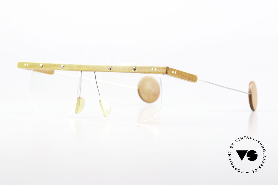 P. Klenk Bauhaus Vintage Frame Bauhaus Style, the frame bar and temple tips are also made of real wood, Made for Men