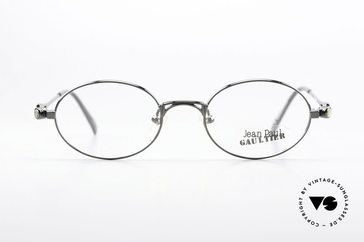 Jean Paul Gaultier 56-7202 Oval Frame Gunmetal Finish, orig. vintage Jean Paul Gaultier designer eyeglasses, Made for Men and Women