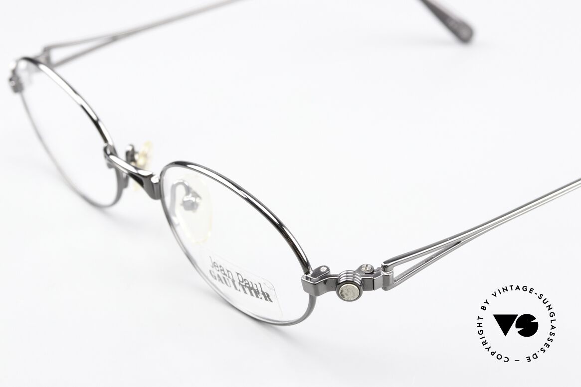 Jean Paul Gaultier 56-7202 Oval Frame Gunmetal Finish, unworn NOS (like all our vintage 90's designer specs), Made for Men and Women Jean Paul Gaultier 56-7202 Oval Frame Gunmetal Finish, unworn NOS (like all our vintage 90's designer specs), Made for Men and Women