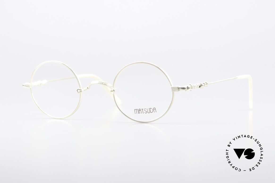 Matsuda 2869 Round 90's Vintage Glasses, 90's vintage designer eyeglasses by Matsuda, Japan, Made for Men and Women