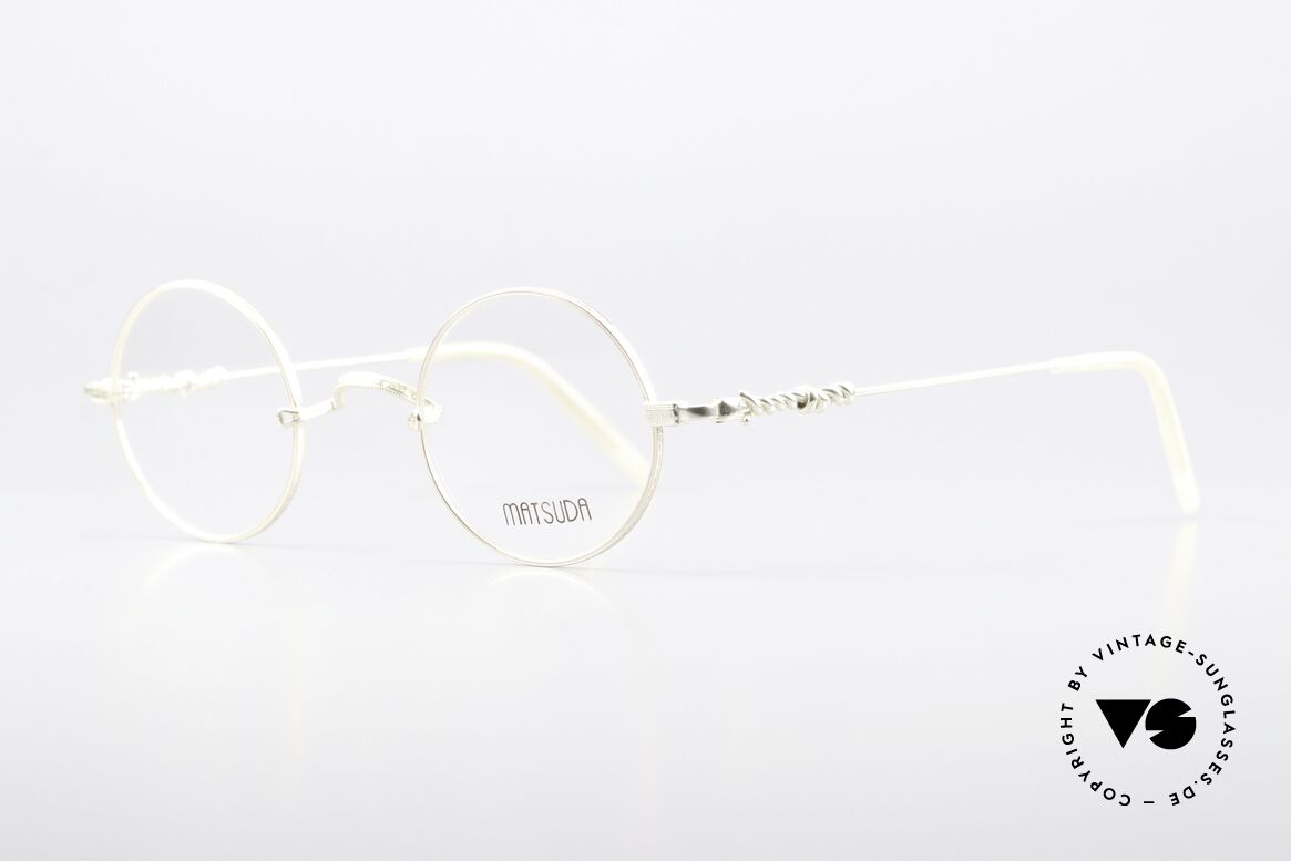 Matsuda 2869 Round 90's Vintage Glasses, the frame front is decorated with costly engravings, Made for Men and Women