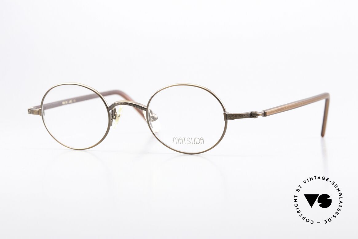 Matsuda 10136 Oval Vintage Eyewear 90's, Matsuda 10136, size 42-21, 145mm, in antique copper, Made for Men and Women