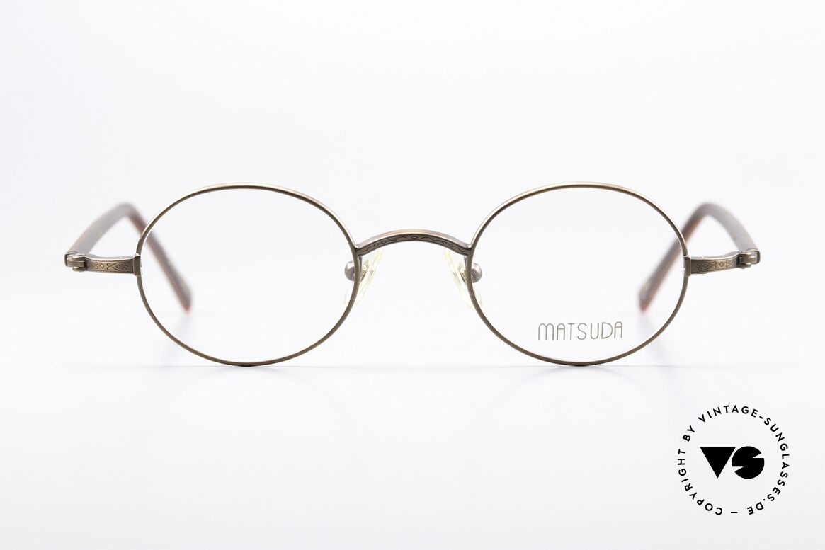 Matsuda 10136 Oval Vintage Eyewear 90's, Matsuda 10136, size 42-21, 145mm, in antique copper, Made for Men and Women