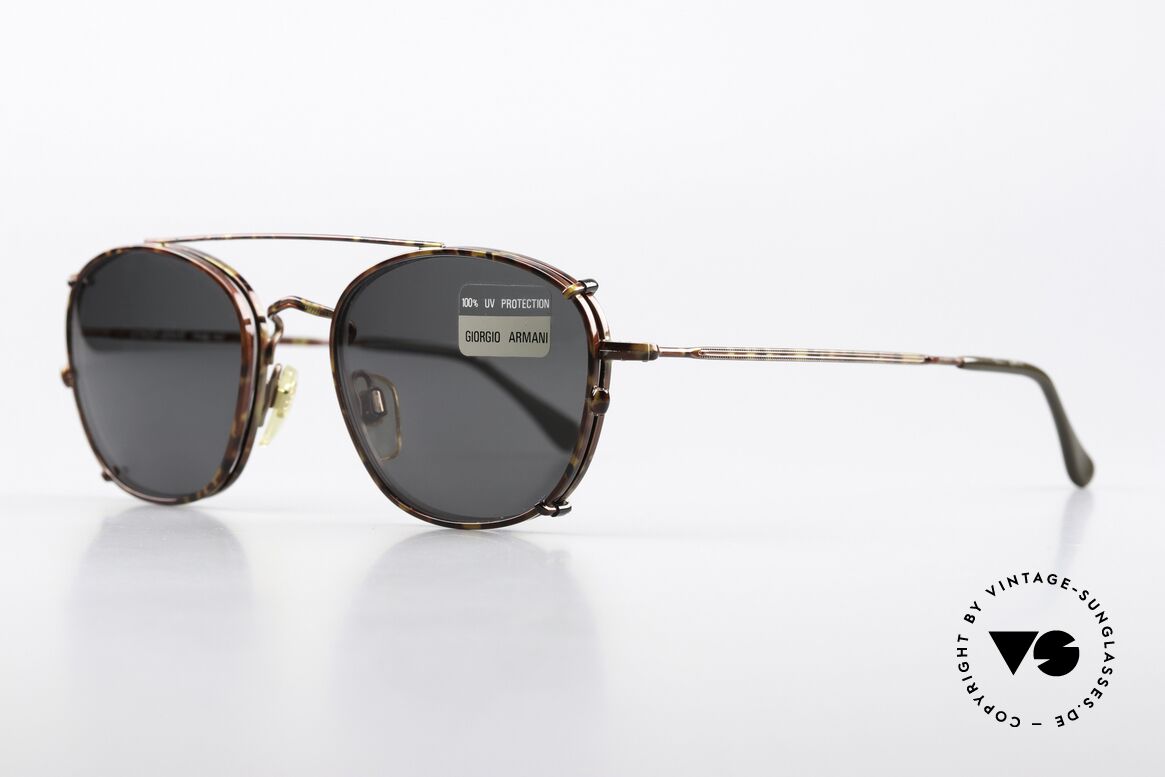 Giorgio Armani 169 Clip On Vintage Eyeglasses, sober, timeless style: suitable for many occasions, Made for Men and Women