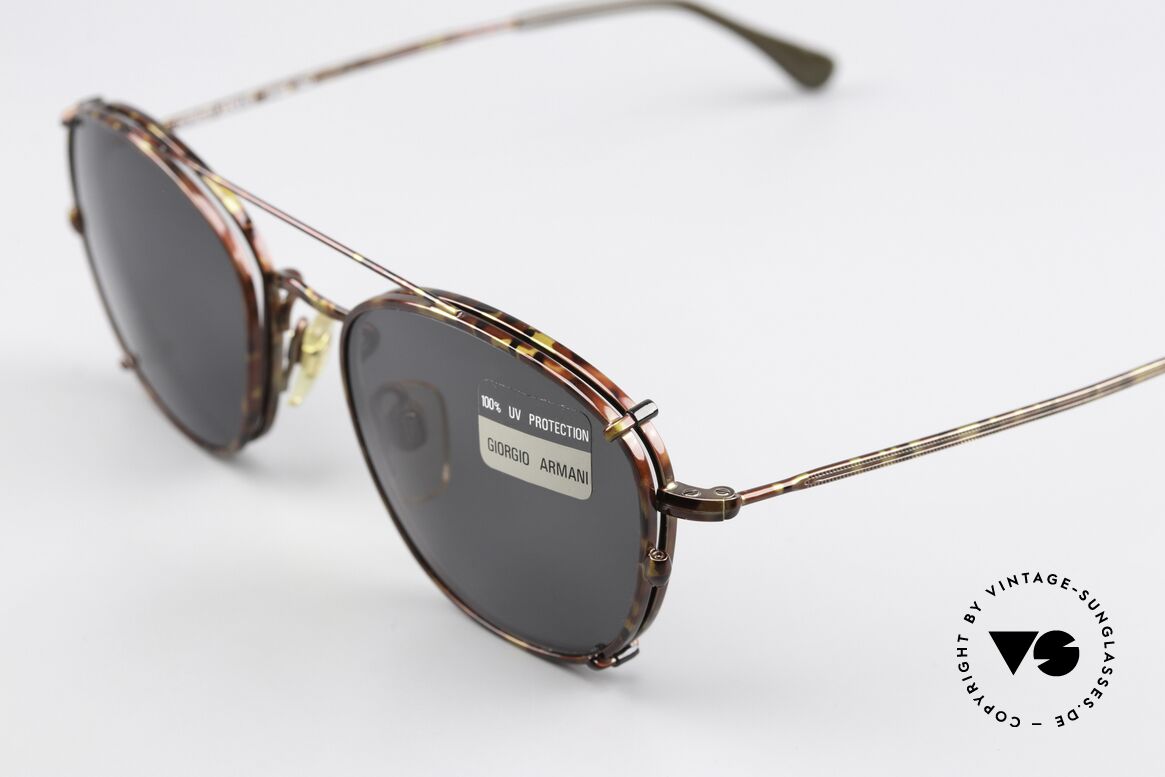 Giorgio Armani 169 Clip On Vintage Eyeglasses, never worn (like all our 1980's designer classics), Made for Men and Women