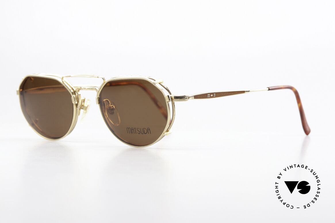 Matsuda 2867 Clip On Frame Gold Plated, tangible TOP-NOTCH quality of all frame components!, Made for Men and Women