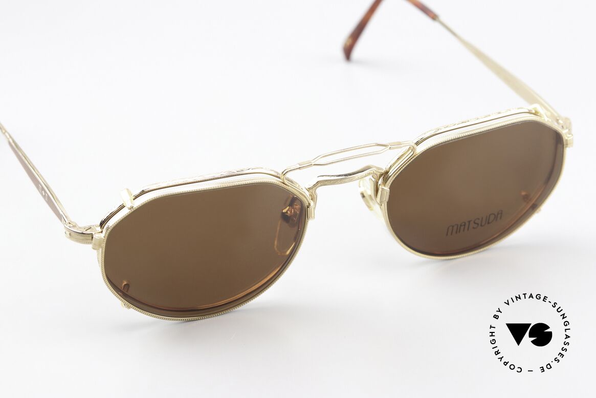 Matsuda 2867 Clip On Frame Gold Plated, true craftsmanship (MADE in JAPAN), which takes time!, Made for Men and Women
