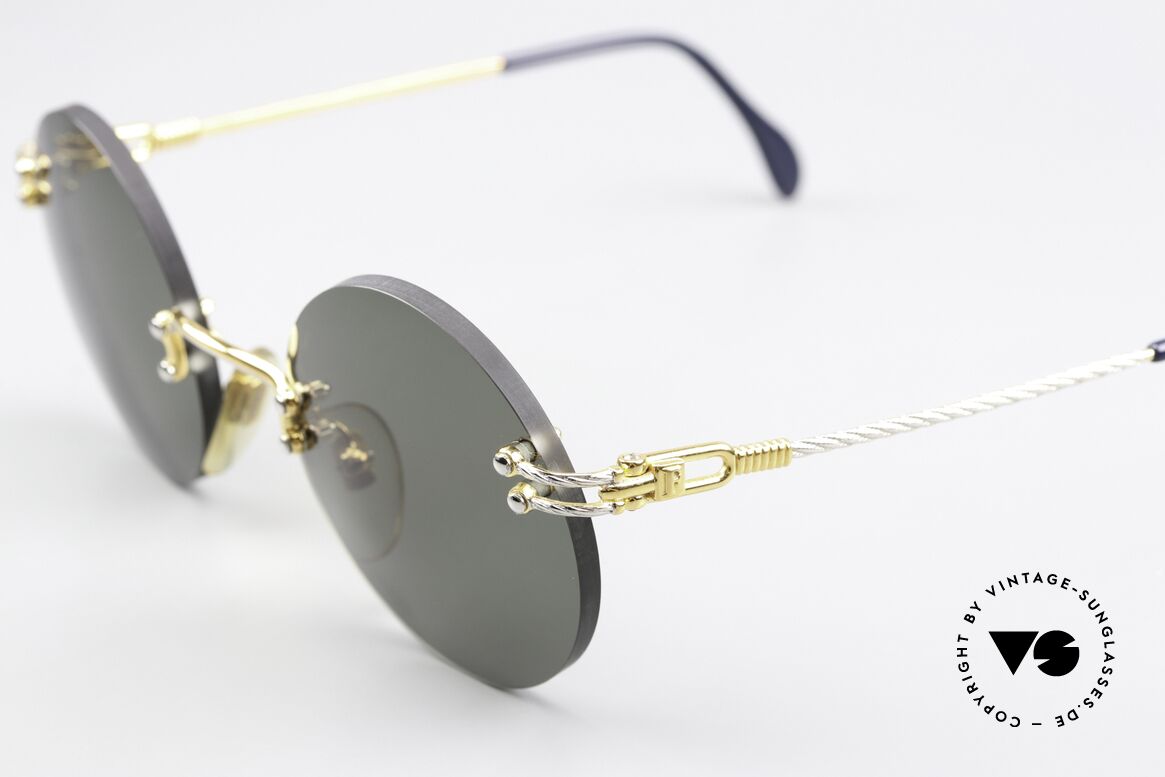 Fred Corvette Round Customized Shades, rimless sunglasses in a maritime design, size SMALL, Made for Men and Women