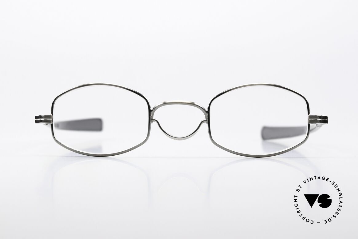 Lunor Swing A 30 Antique Silver Eyeglasses, handmade in Germany, with acetate temples; vertu!, Made for Men and Women