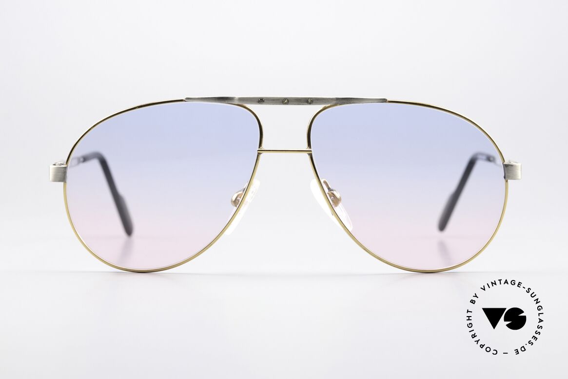 Alpina M1F771 Baby-Blue Pink Sun Lenss, 90's aviator frame, brushed metal and gold-plated, Made for Men