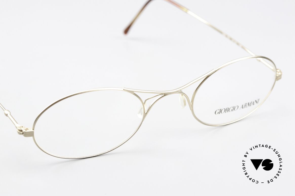 Giorgio Armani 229 43mm Schubert Glasses by Armani, small, plain and puristic 'wire glasses' with a X-bridge, Made for Men and Women