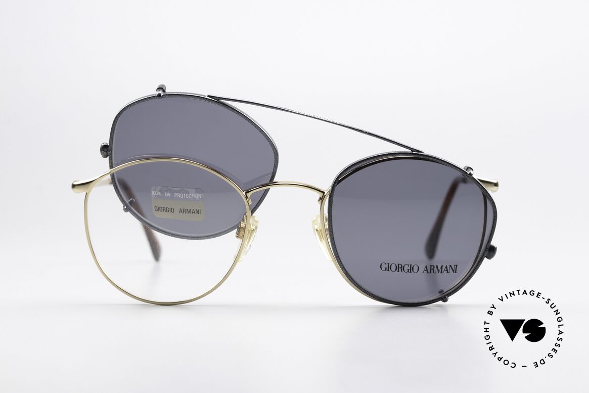 Giorgio Armani 132 With Blue Metallic Clip On, Size: small, Made for Men and Women