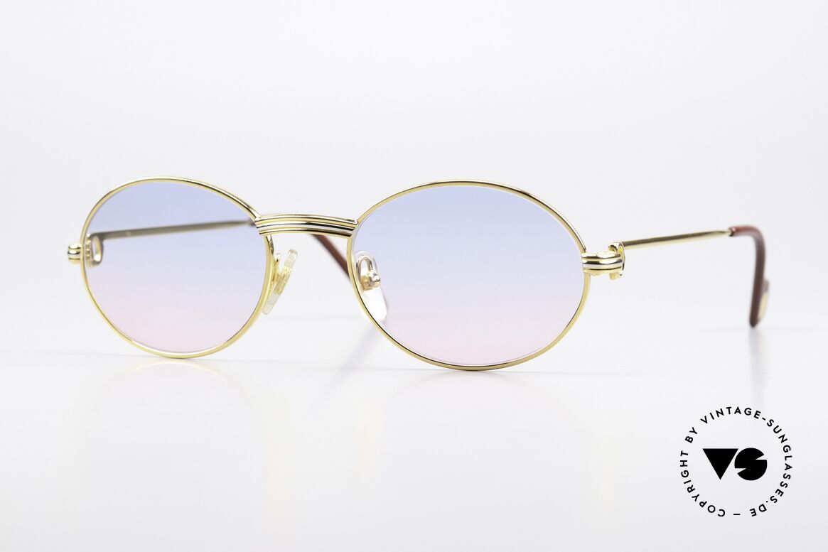 Cartier Saint Honore - M Baby-Blue Pink Sun Lenses, oval vintage CARTIER sunglasses from app. 1998/99, Made for Men and Women