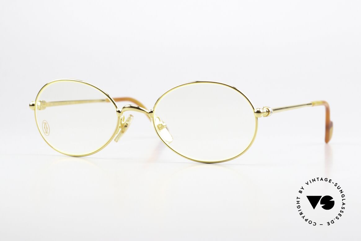Cartier Saturne - M 90's Frame 22ct Gold Plated, oval vintage Cartier glasses; timeless frame, size 51/19, Made for Men and Women
