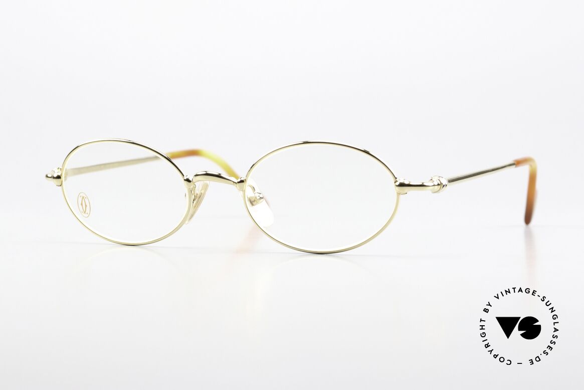 Cartier Filao - S Small Oval 90s Frame 22ct, oval CARTIER vintage eyeglasses in size 47/19, 130, Made for Men and Women Cartier Filao - S Small Oval 90s Frame 22ct, oval CARTIER vintage eyeglasses in size 47/19, 130, Made for Men and Women