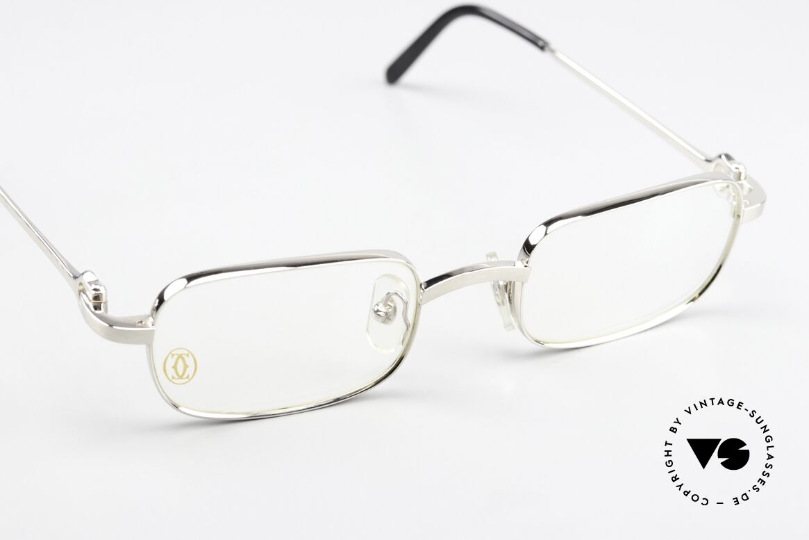 Cartier Dreamer - S 90s Frame Brushed Platinum, unworn rarity with full original Cartier packaging, Made for Men and Women