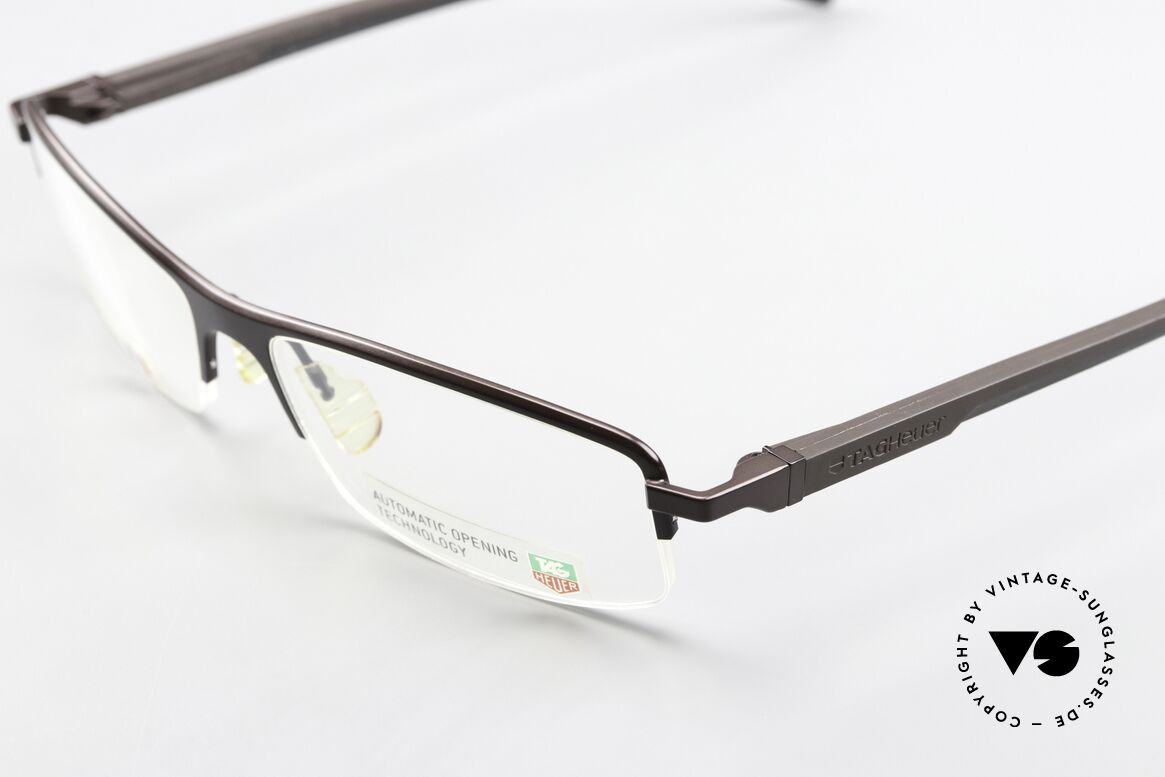 Tag Heuer 0825 Automatic Temples Open Automatically, and the straight temples are covered with elastomer, Made for Men