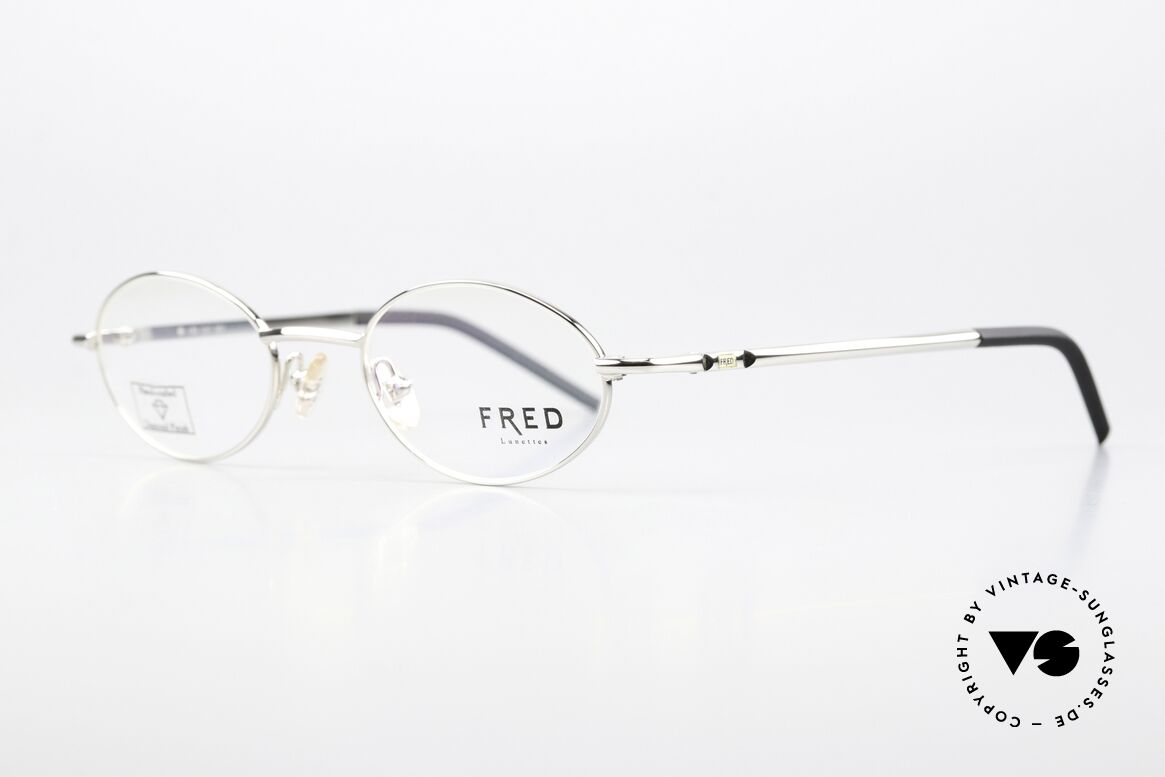 Fred Cut 001 Timeless Oval Eyeglasses, precious, unworn original; costly PLATINUM-plated, Made for Men and Women