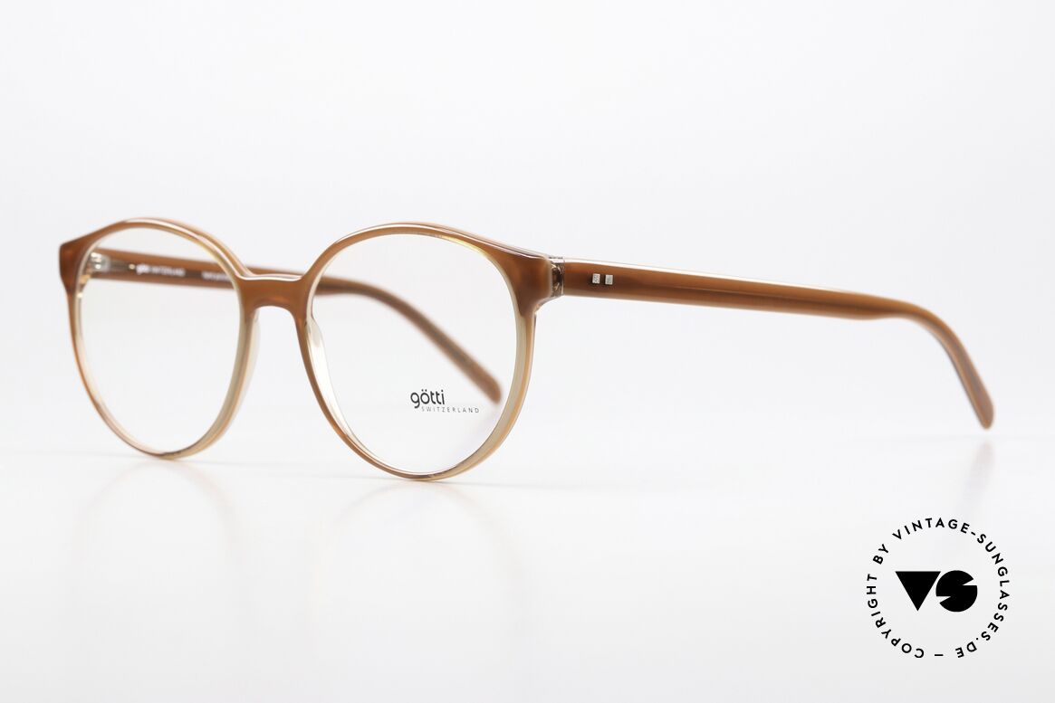Götti Sabik Ladies Specs Panto Style, really timeless in shape and coloring (light brown), Made for Women