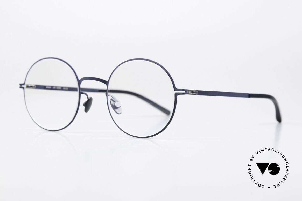 Mykita Quenby Round Specs Dark Blue, color 084 = is dark blue (appears black at first glance), Made for Men and Women