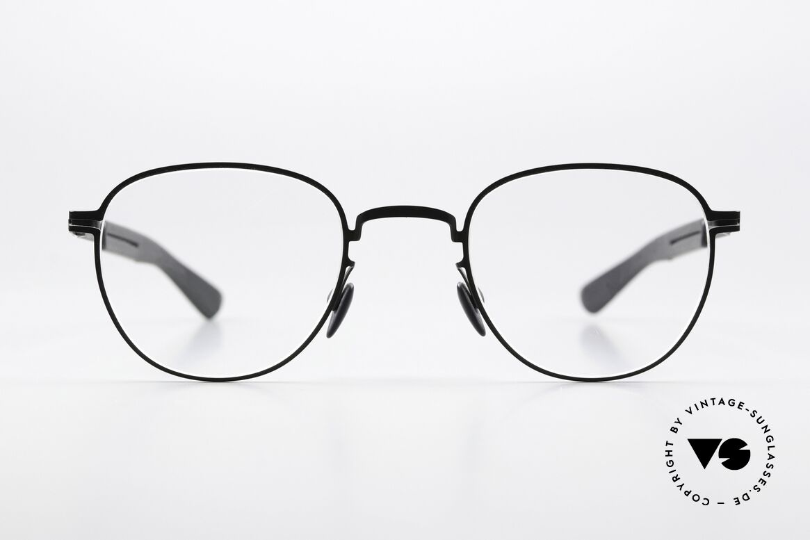 Mykita Mylon Basil Unisex Designer Eyewear, size 47-24, color 243 (PITCH-BLACK / BLACK), Made for Men and Women