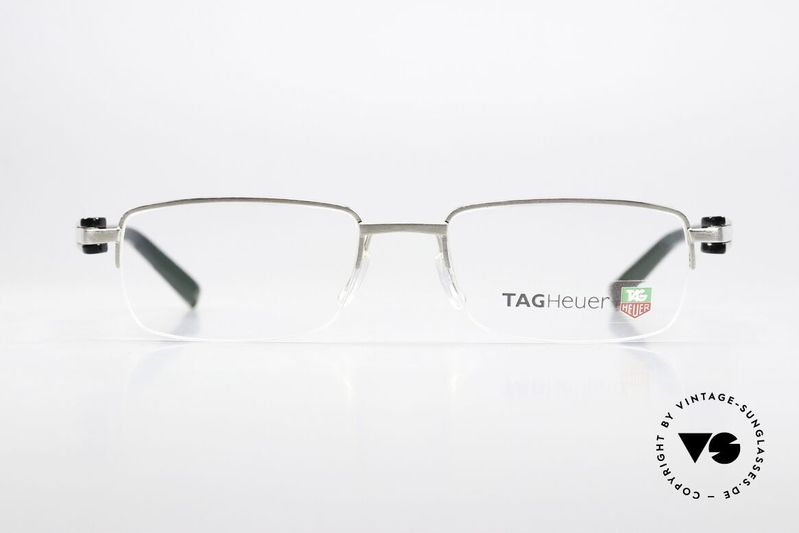 Tag Heuer 8205 Trends Brushed Palladium Carbon, semi rimless Nylor-eyeglasses with spring hinges, Made for Men