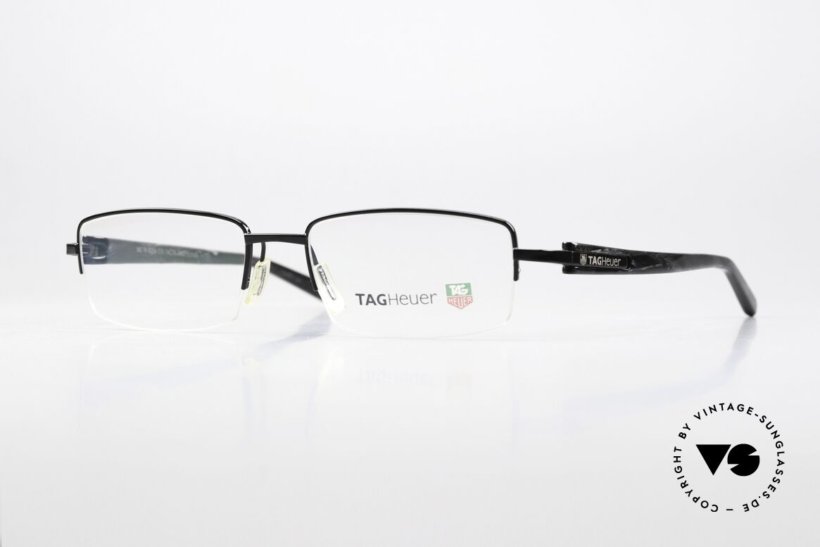 Tag Heuer 8204 Trends Black Fiber Avantgarde, semi rimless Nylor-eyeglasses with spring hinges, Made for Men