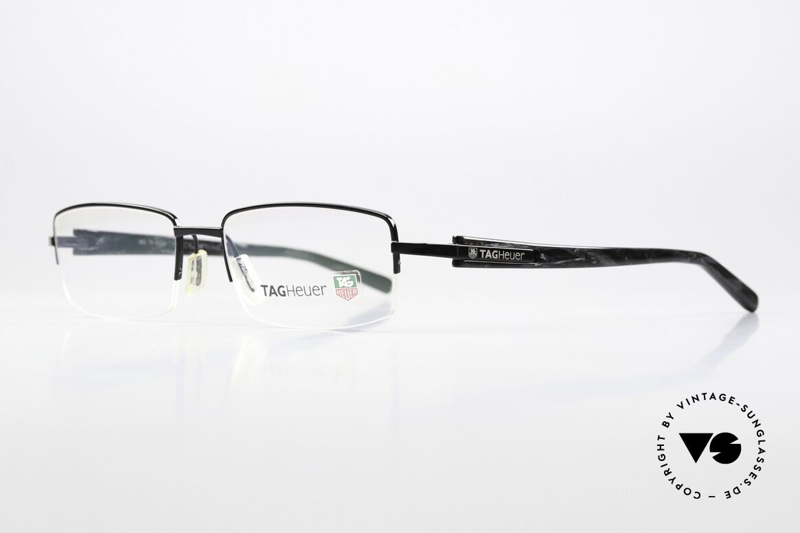 Tag Heuer 8204 Trends Black Fiber Avantgarde, black metallic frame front with acetate temples, Made for Men