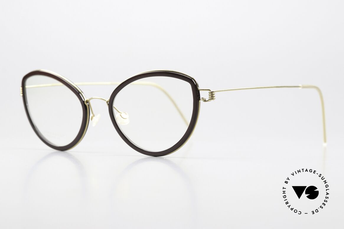 Lindberg Katrine Air Titan Rim Ladies Frame Cateye Style, striking refined Air Titan frame with Acetate inner rim, Made for Women