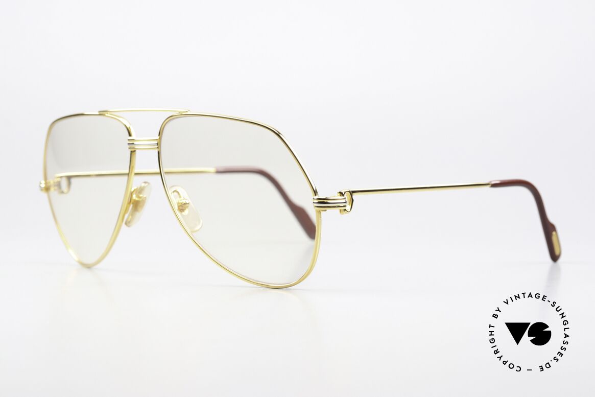 Cartier Vendome LC - L Changeable Sun Lenses, 22ct gold-plated (with LC decor): LARGE size 62-14, 140, Made for Men