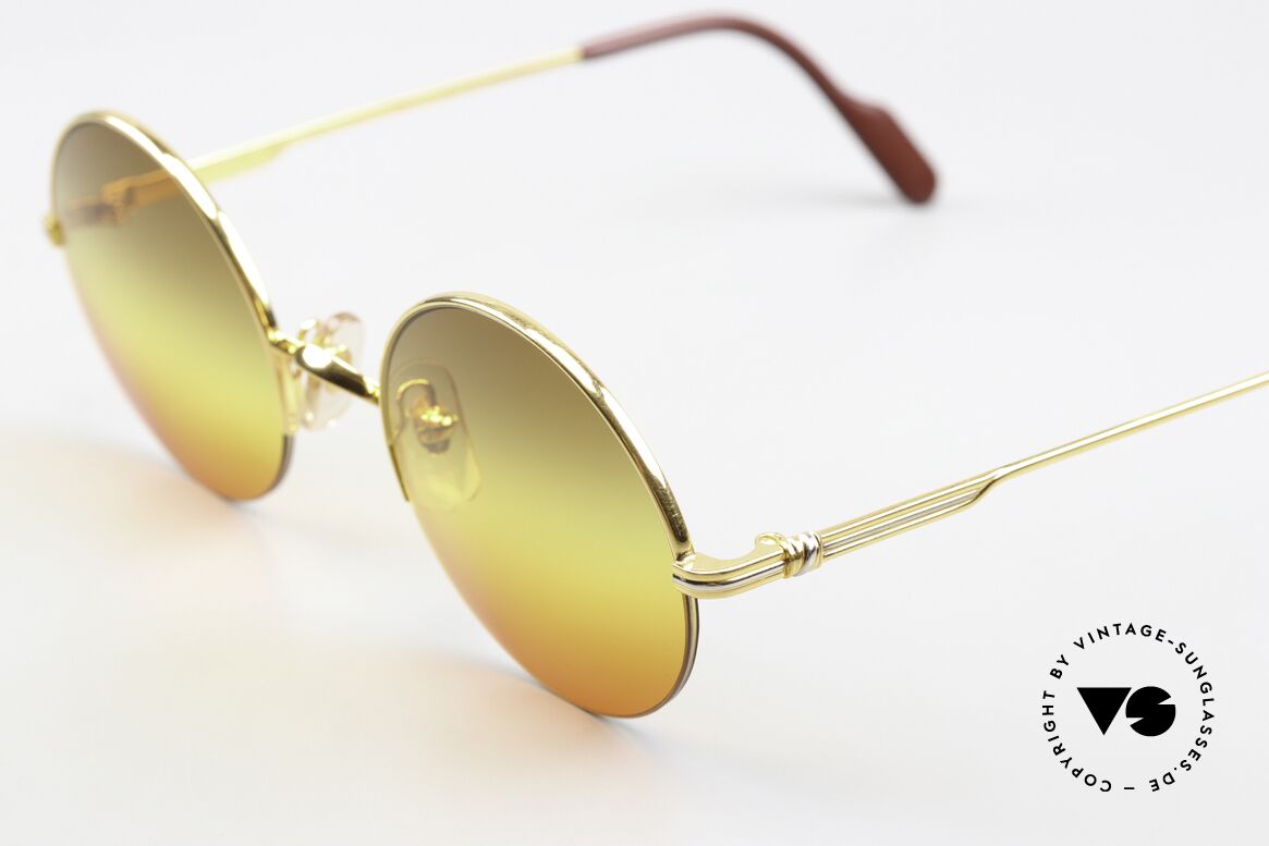 Cartier Mayfair - S Triple Gradient Sun Lenses, 22ct gold-plated flexible frame; semi-rimless, Made for Men and Women