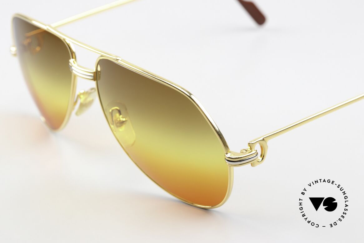Cartier Vendome LC - M Iconic Aviator Sunglasses, with new fancy triple-gradient sun lenses ("Desert Sun"), Made for Men and Women