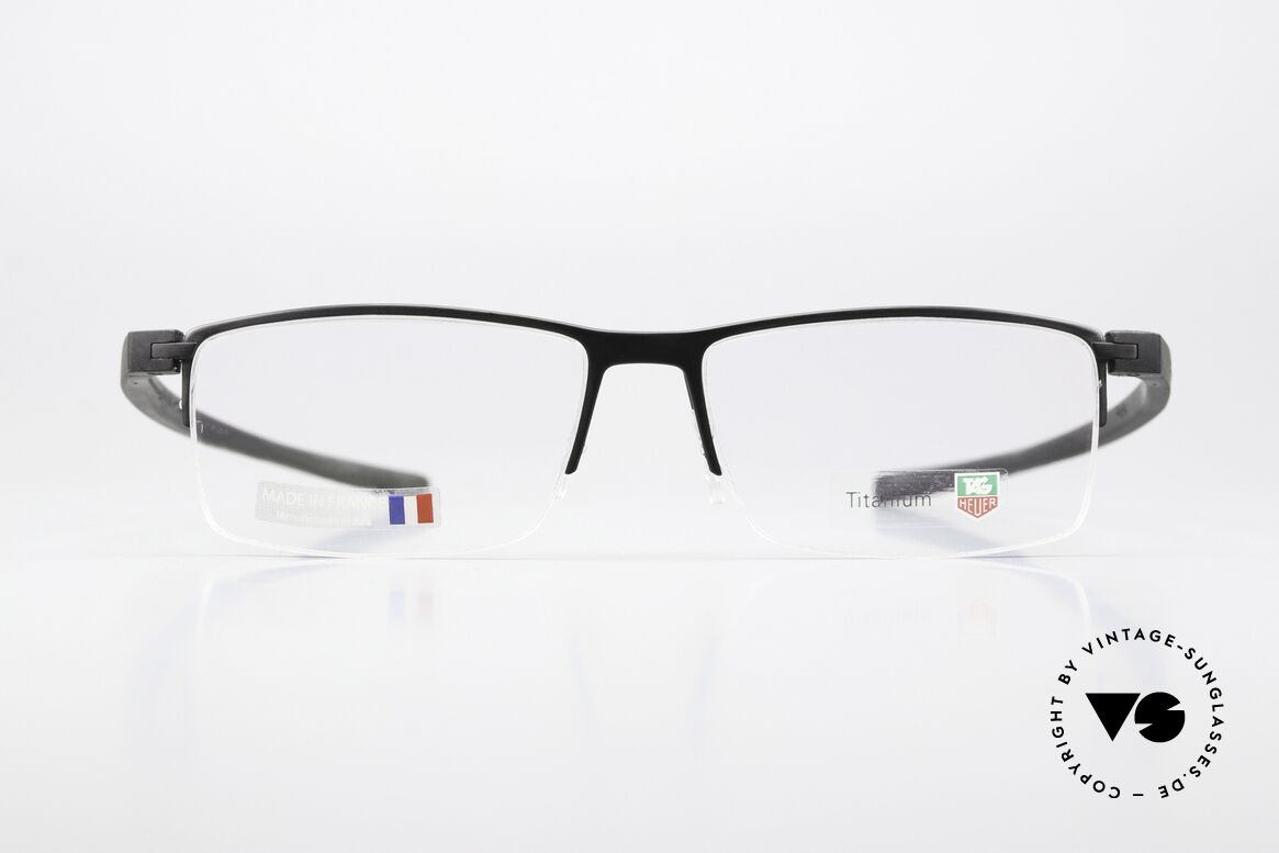 Tag Heuer 3921 Reflex Sporty Elastomer Temples, extremely sporty semi rimmed titanium glasses, Made for Men