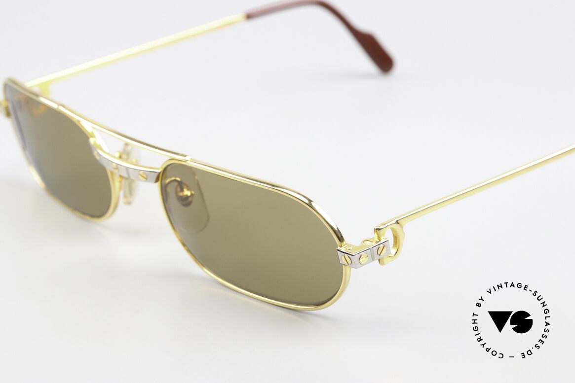 Cartier MUST Santos - M Elton John 80's Sunglasses, 22ct gold-plated frame (like all old Cartier originals), Made for Men