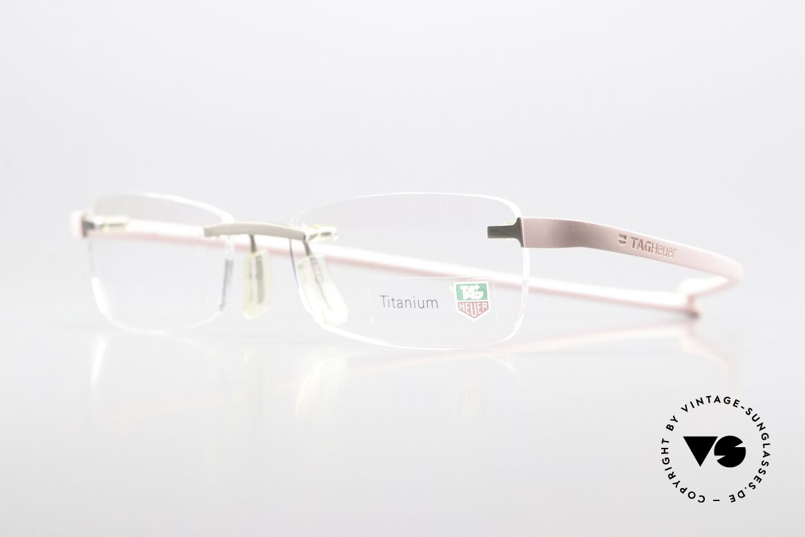 Tag Heuer 3107 Reflex Titanium Specs Rimless, with “racing” temples made of elastomer rubber, Made for Men