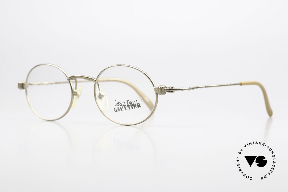 Jean Paul Gaultier 55-6105 Vintage Frame Antique Gold, high-end frame (typically Gaultier); made in JAPAN, Made for Men and Women
