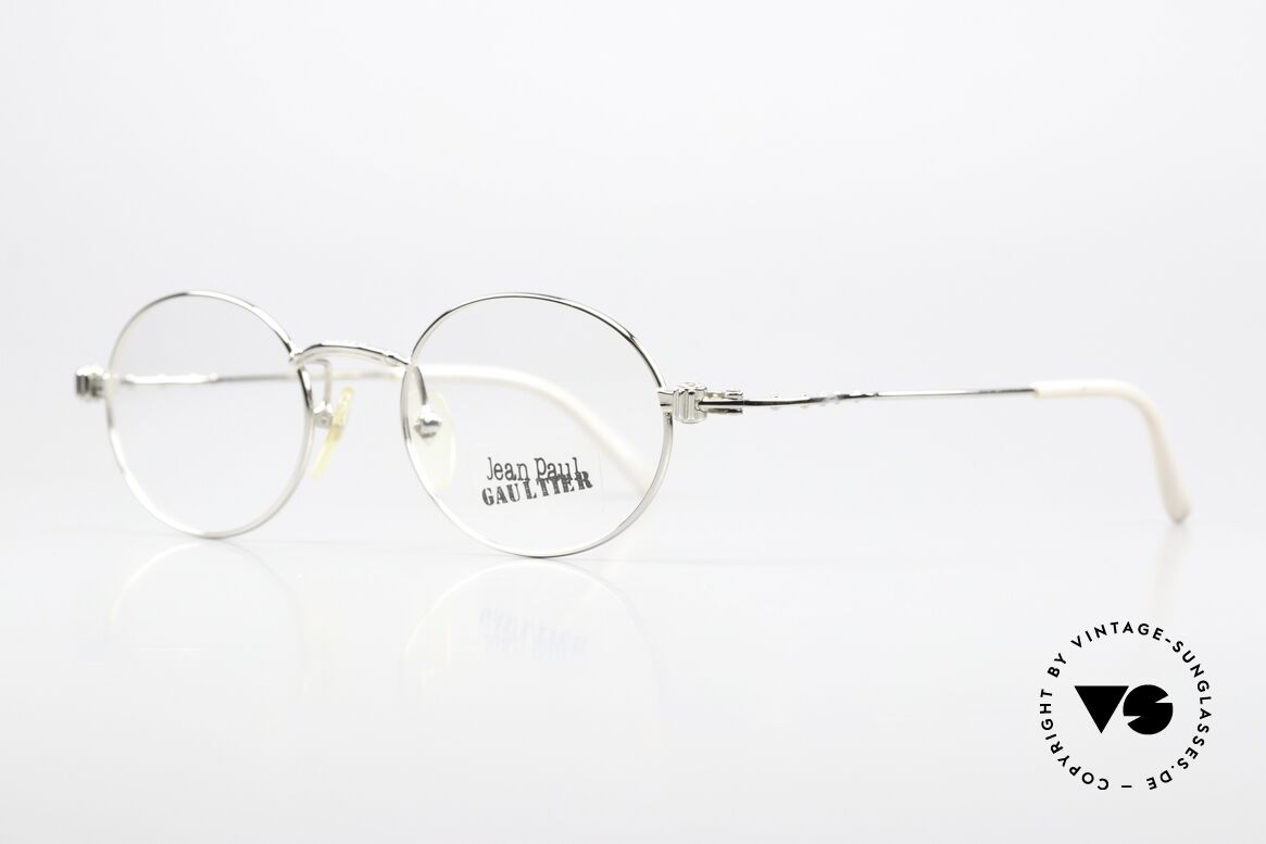 Jean Paul Gaultier 55-6105 Oval 90's Japan Eyewear, high-end frame (PLATINUM-plated); made in JAPAN, Made for Men and Women
