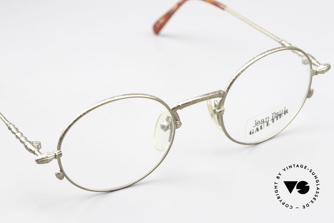 Jean Paul Gaultier 55-4171 1990's Frame Antique Gold, unused (like all our rare vintage J.P.G. eyeglasses), Made for Men and Women