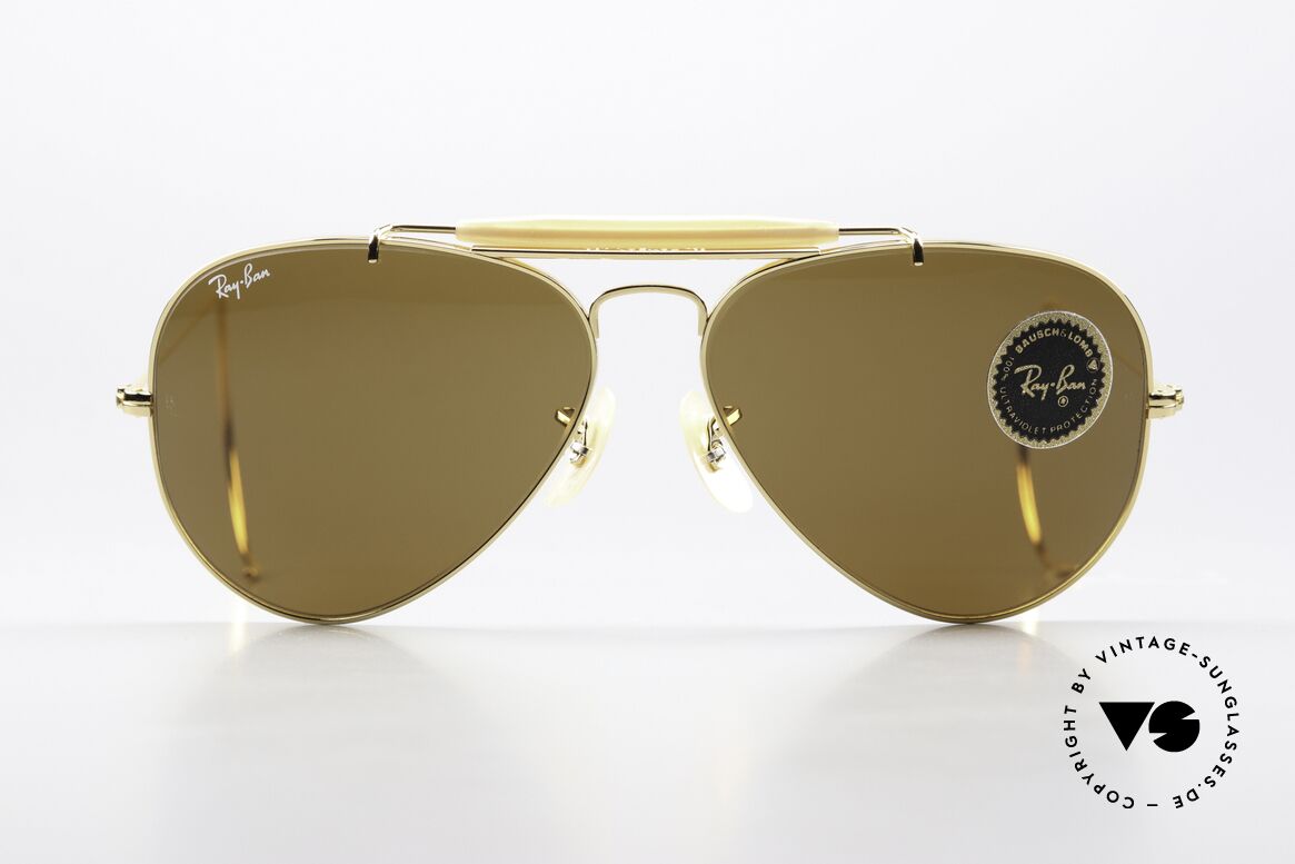 Ray Ban Outdoorsman Rare 58mm Frame Size, Classic Metals Outdoorsman, Arista B-15, 58/14, Made for Men and Women