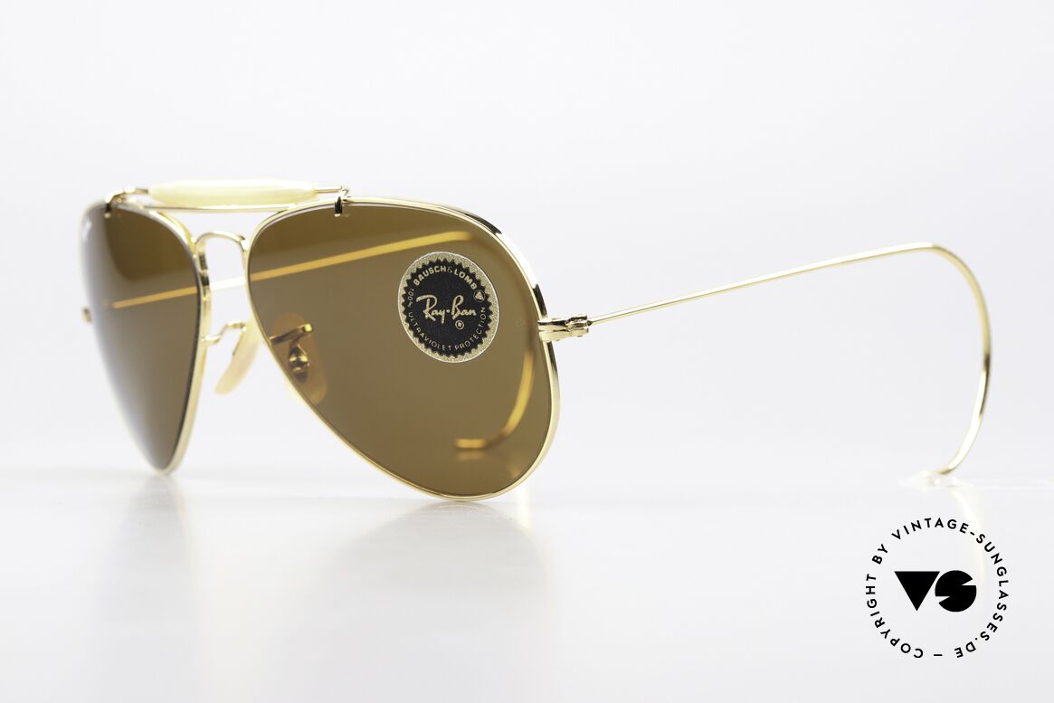 Ray Ban Outdoorsman Rare 58mm Frame Size, rare pilots sunglasses with cable temples; L9799, Made for Men and Women