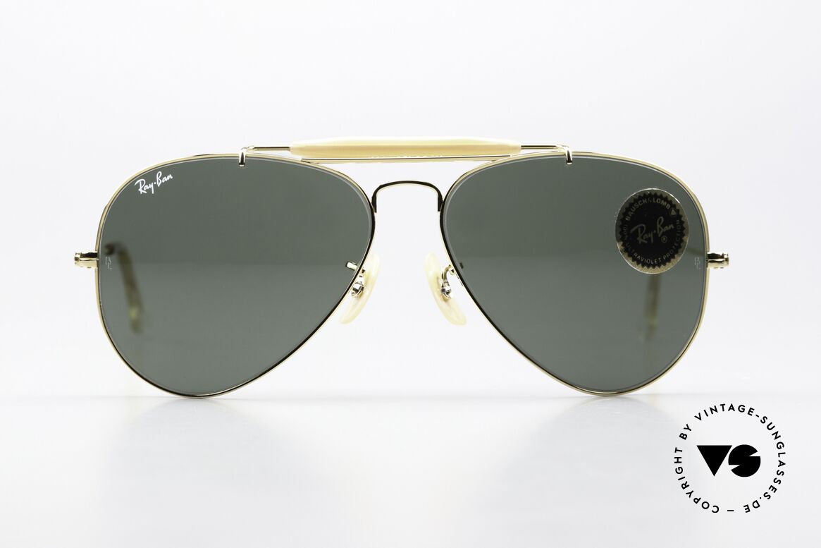 Ray Ban Outdoorsman USA Aviator Sunglasses, Classic Metals Outdoorsman, Arista G-15, 58/14, Made for Men and Women