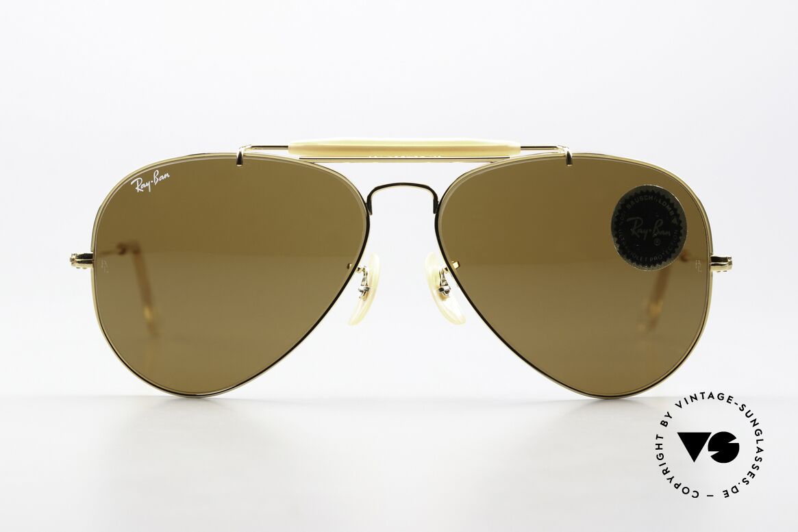 Ray Ban Outdoorsman Rare 58mm Size Shades, Classic Metals Outdoorsman, Arista B-15, 58/14, Made for Men and Women