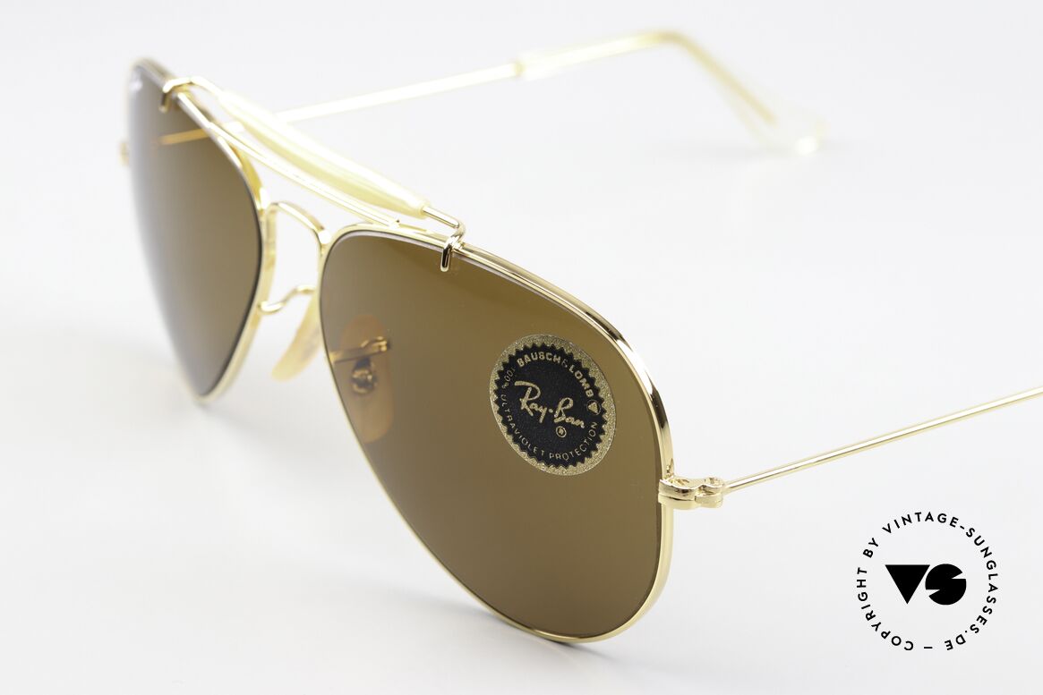 Ray Ban Outdoorsman Rare 58mm Size Shades, high-end brown B-15 lenses with B&L engraving, Made for Men and Women