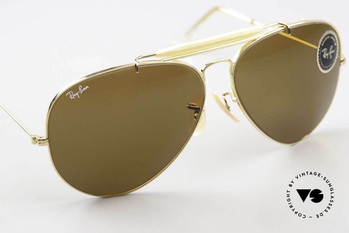 Ray Ban Outdoorsman II Aviator Classic 62mm Size, high-end brown B15 sun lenses with B&L engraving, Made for Men Ray Ban Outdoorsman II Aviator Classic 62mm Size, high-end brown B15 sun lenses with B&L engraving, Made for Men