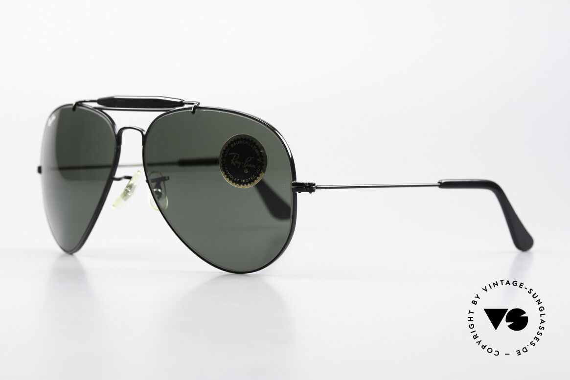 Ray Ban Outdoorsman II G15 Black Chrome Edition, famous pilots sunglasses in size 62/14; L2114, Made for Men