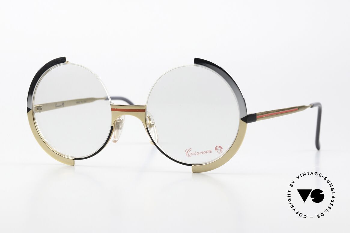 Casanova FC4 Round Art Glasses Unisex, extraordinary vintage Casanova eyeglasses; unisex, Made for Men and Women