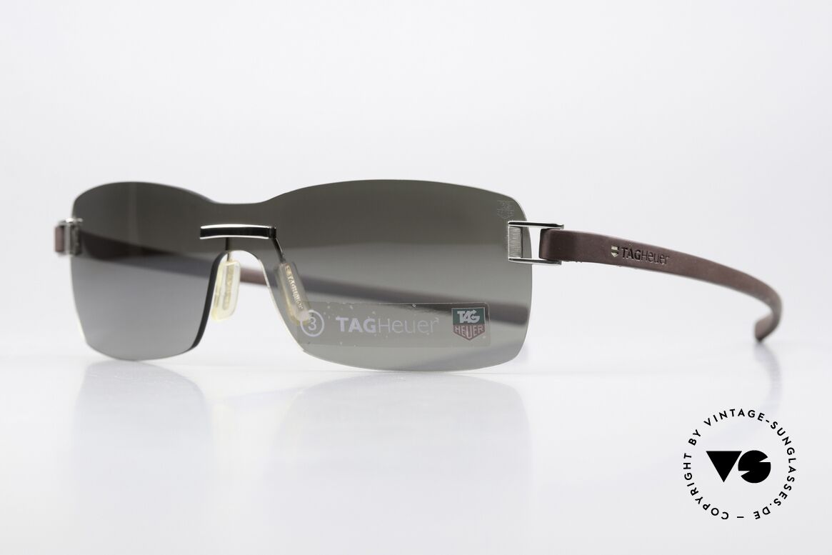 Tag Heuer 7505 Slightly Mirrored Shades, with “racing” temples made of elastomer rubber, Made for Men and Women