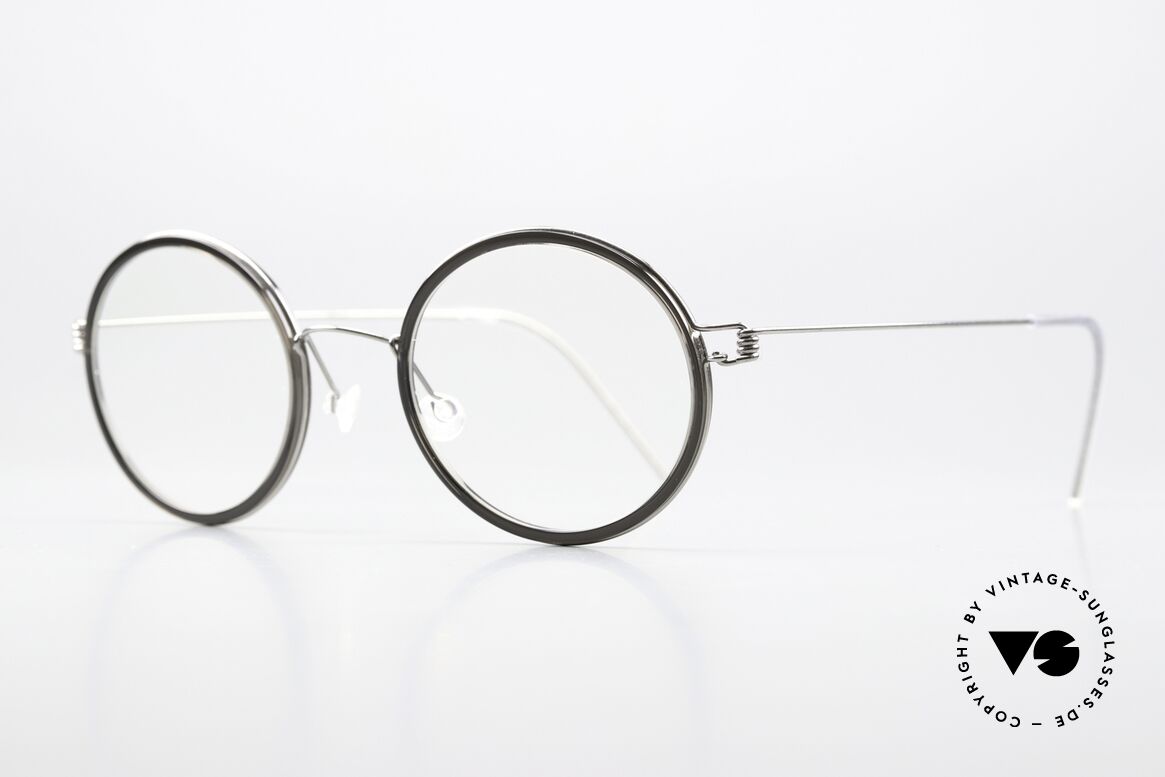 Lindberg Cameron 48 Air Titan Rim Round Frame Women Men, striking refined Air Titan frame with Acetate inner rim, Made for Men and Women