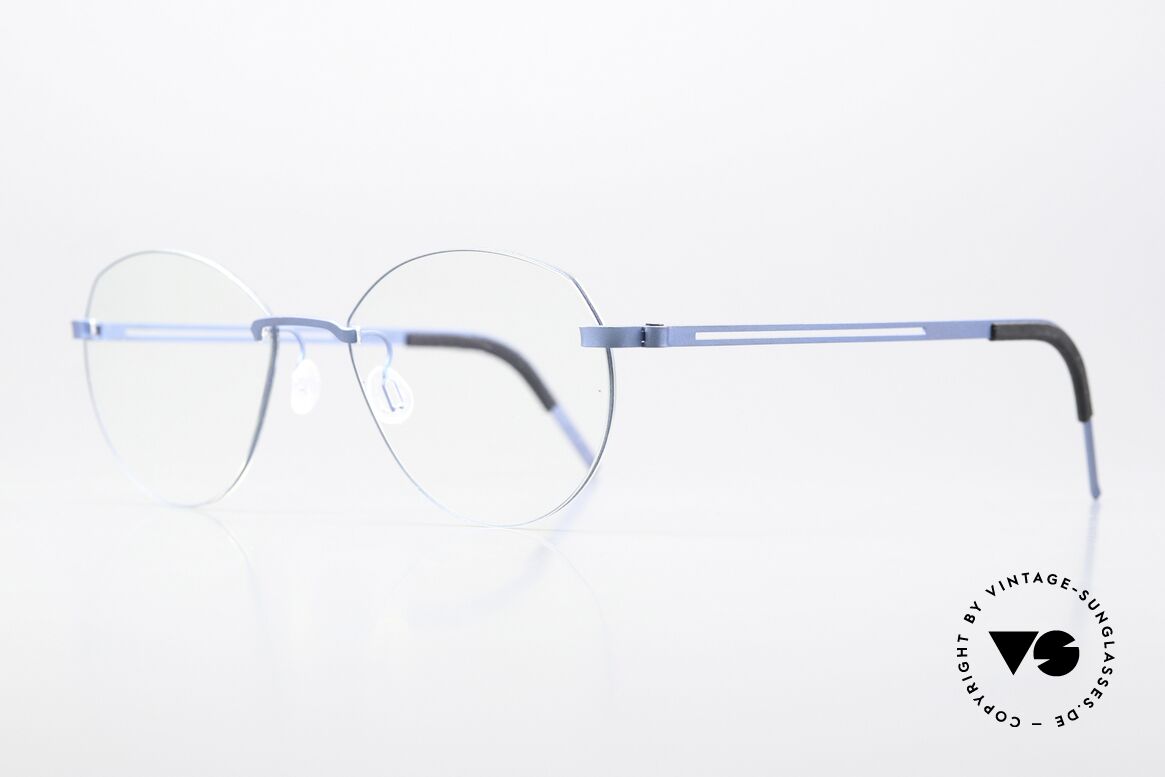Lindberg 2379 Strip Titan Rimless Glasses Fine Rim, model 2379, 50mm, 135, color code 20: blue metallic, Made for Men and Women